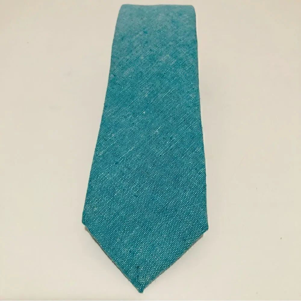 Mosaic Aqua cotton/Linen Necktie